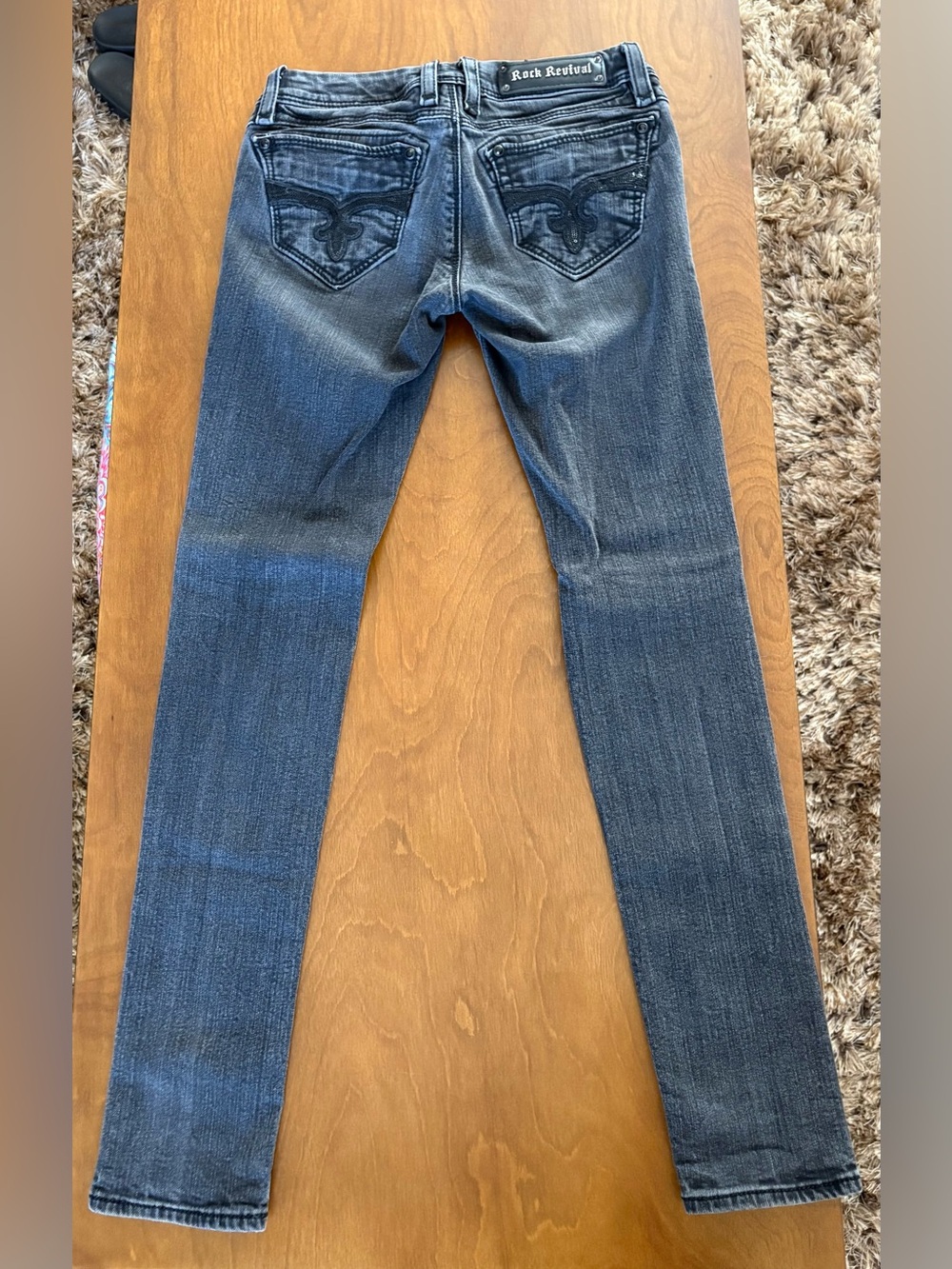 Rock Revival Embellished Women's Skinny Jeans - Black Wash Sz 27 NWOT